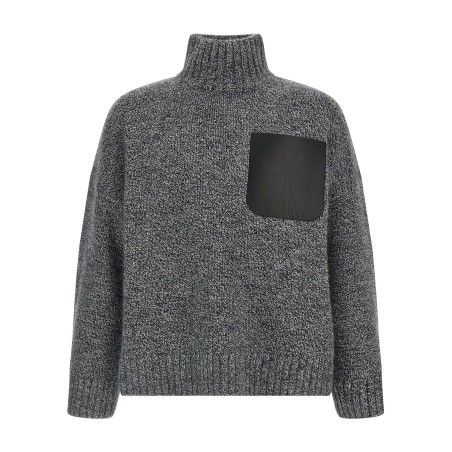 'Leather Patch Pocket' sweater