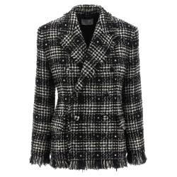 Tweed and rhinestone blazer
