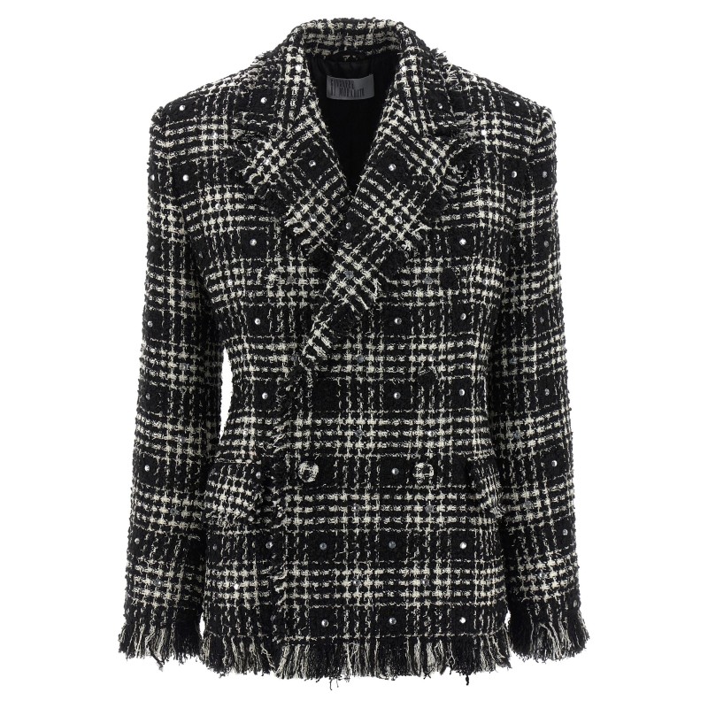 Tweed and rhinestone blazer