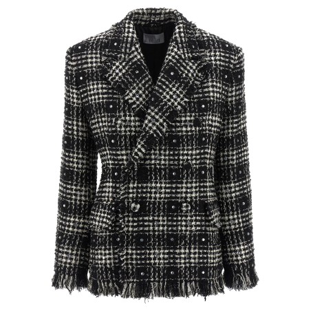 Tweed and rhinestone blazer