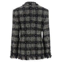 Tweed and rhinestone blazer