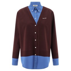 Poplin and cashmere shirt