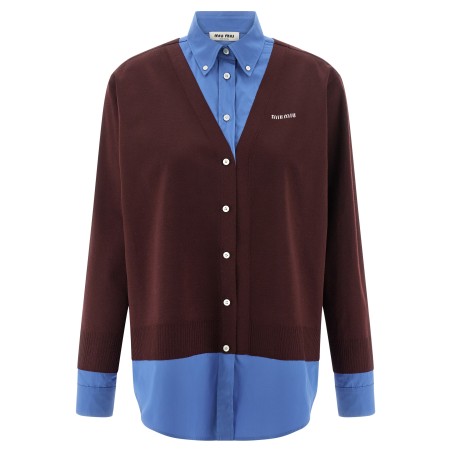 Poplin and cashmere shirt