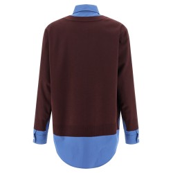 Poplin and cashmere shirt