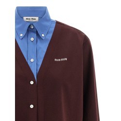 Poplin and cashmere shirt