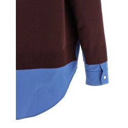 Poplin and cashmere shirt