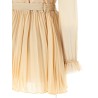 'Tan Pleated Georgette Mini' dress