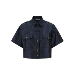 Cropped taffeta shirt