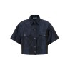 Cropped taffeta shirt