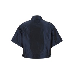 Cropped taffeta shirt