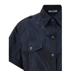 Cropped taffeta shirt