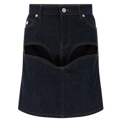 'Denim Mini Skirt With Cuts And Turn Up' skirt