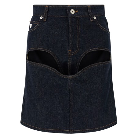 'Denim Mini Skirt With Cuts And Turn Up' skirt
