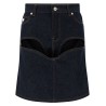 'Denim Mini Skirt With Cuts And Turn Up' skirt