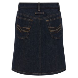 'Denim Mini Skirt With Cuts And Turn Up' skirt