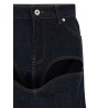 'Denim Mini Skirt With Cuts And Turn Up' skirt