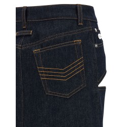 'Denim Mini Skirt With Cuts And Turn Up' skirt