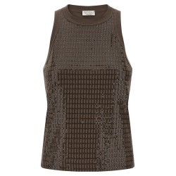 'Dazzling Check Embroidery' top