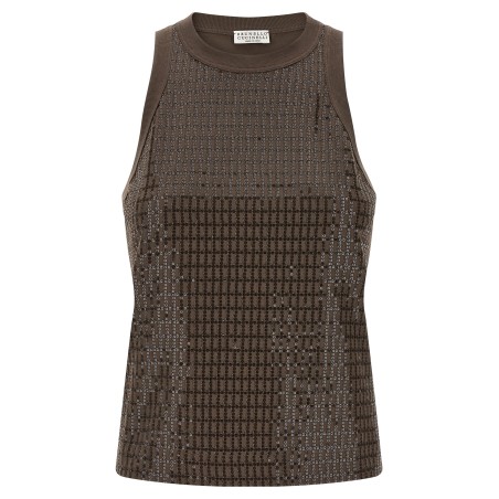 'Dazzling Check Embroidery' top