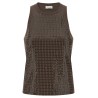 'Dazzling Check Embroidery' top