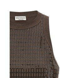 'Dazzling Check Embroidery' top