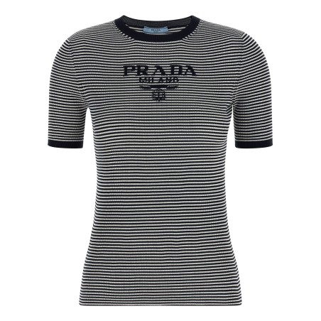 Striped silk t-shirt