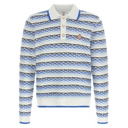 'Tuck Stitch Long Sleeve' polo shirt