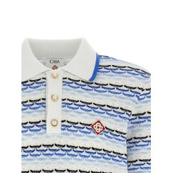 'Tuck Stitch Long Sleeve' polo shirt