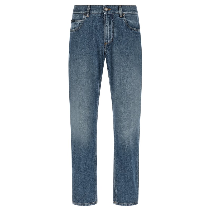 Heraldic embroidery jeans