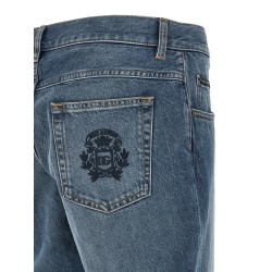 Heraldic embroidery jeans