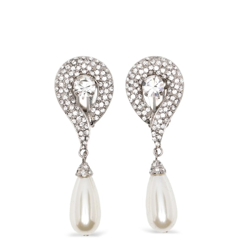 Pendant pearl earrings