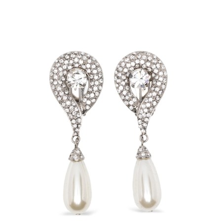 Pendant pearl earrings