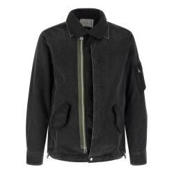 Nylon insert denim jacket