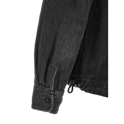 Nylon insert denim jacket