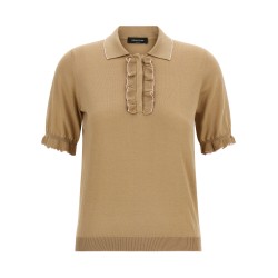 Cotton silk polo shirt