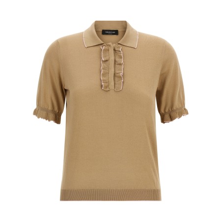 Cotton silk polo shirt