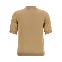 Cotton silk polo shirt