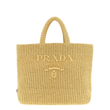 Crochet raffia shopping bag