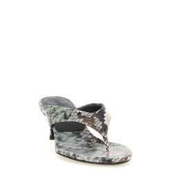 Snake leather mules
