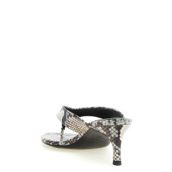 Snake leather mules