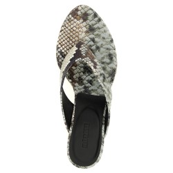 Snake leather mules