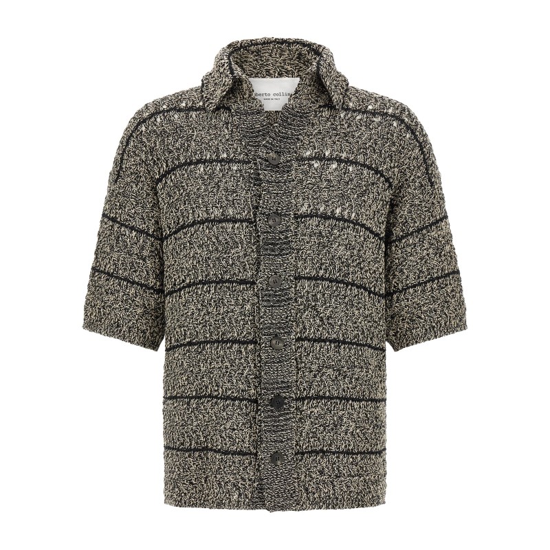Mouliné insert cardigan