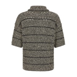 Mouliné insert cardigan