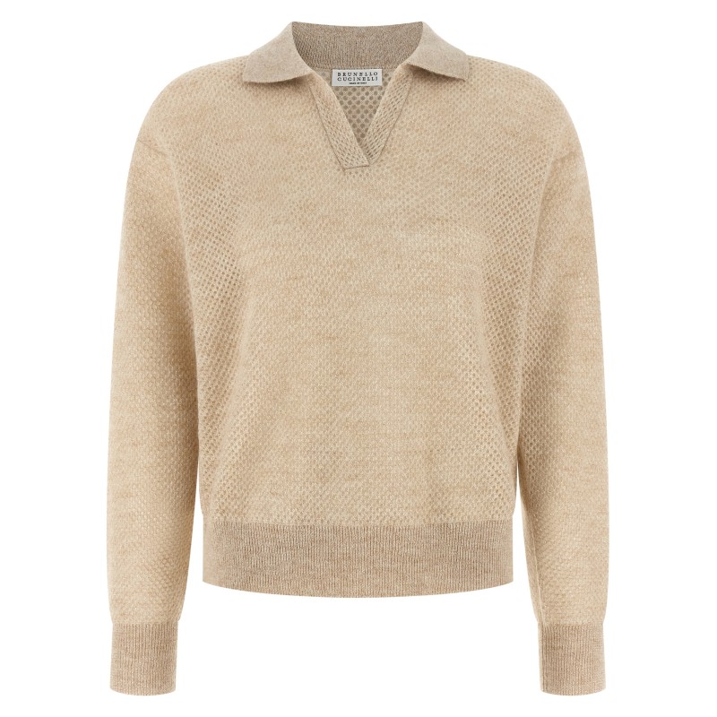 Waffle processing polo shirt