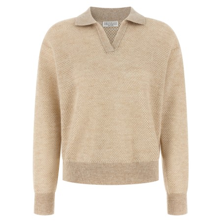 Waffle processing polo shirt