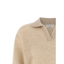 Waffle processing polo shirt