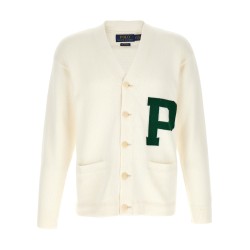 Letter intarsia cardigan