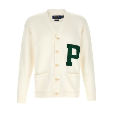 Letter intarsia cardigan