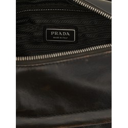 Aged effect nappa leather crossbody bag