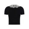 'Black Knit Lace Collar' top
